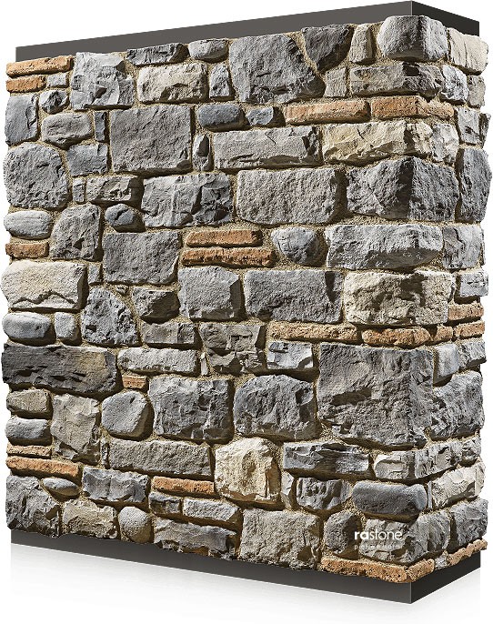 parete con pietra sintetica, ricostruita, artificiale ed ecologica