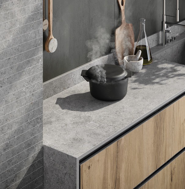 sistema di cottura a induzione invisibile per cucina di design